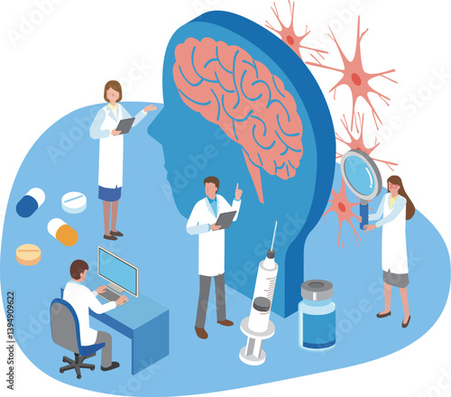 脳の研究をする科学者