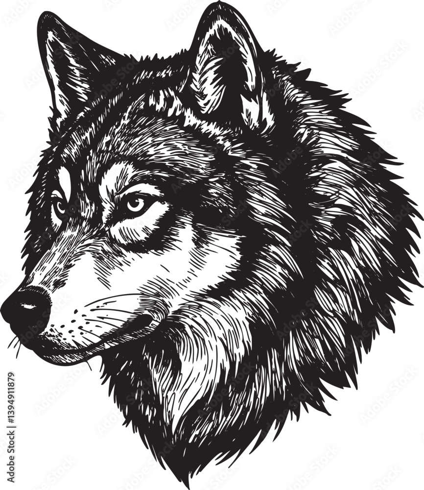 Fototapeta premium wolf head vector illustration