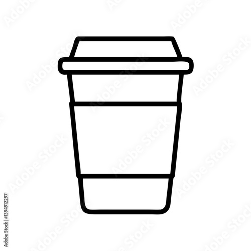 Coffee cup vector icon disposable coffee cup to go takeaway coffee cup outline drawing simple coffee cup 