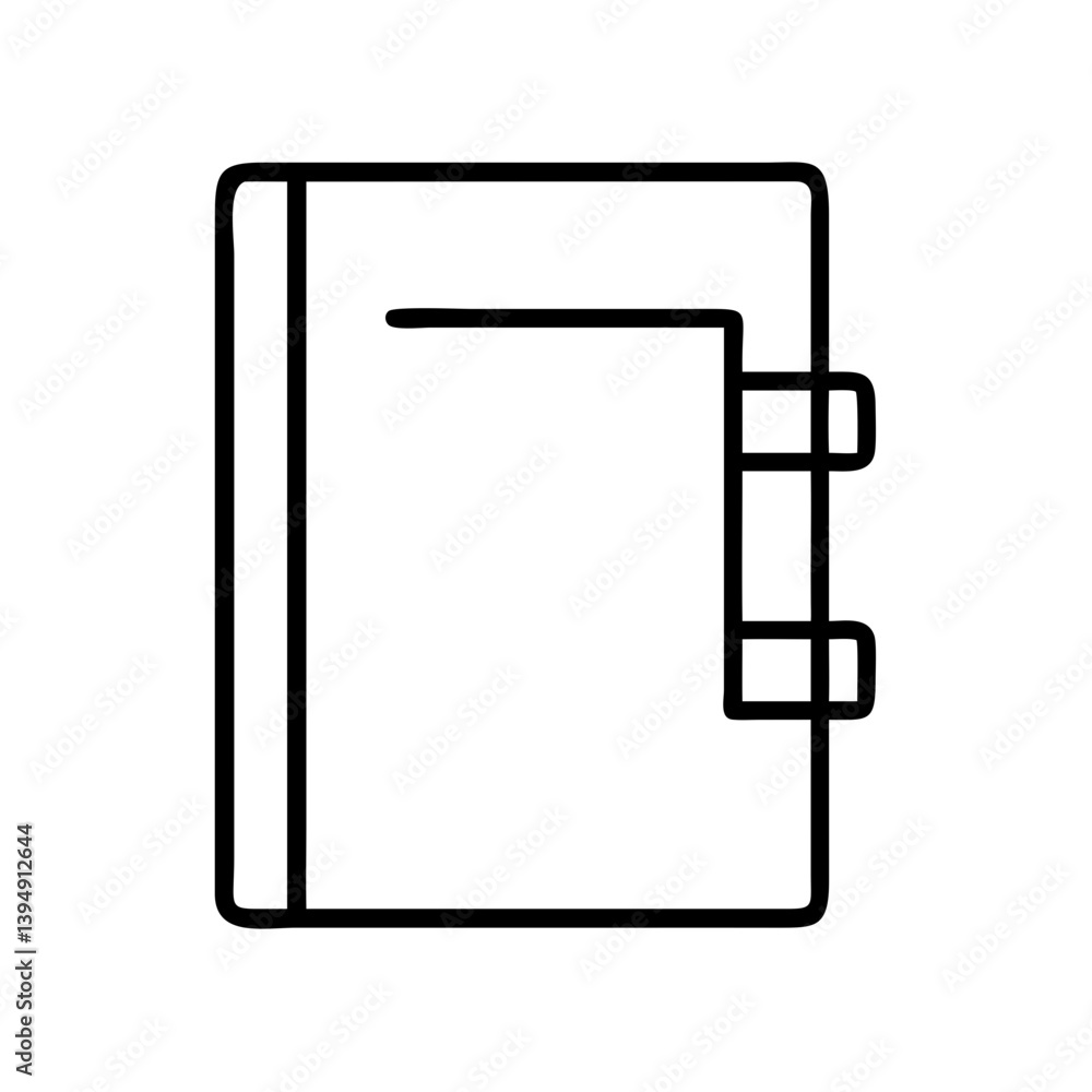 Outline book vector illustration for graphic design and education resource material and creative projects Outline book vector illustration for graphic design and education resource material and creative projects