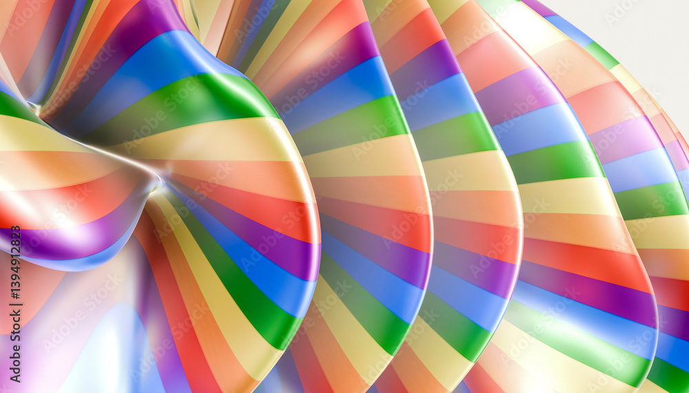 Colorful abstract rainbow spiral pattern with vibrant overlapping stripes and shades. Blender illustration Colorful abstract rainbow spiral pattern with vibrant overlapping stripes and shades. Blender illustration