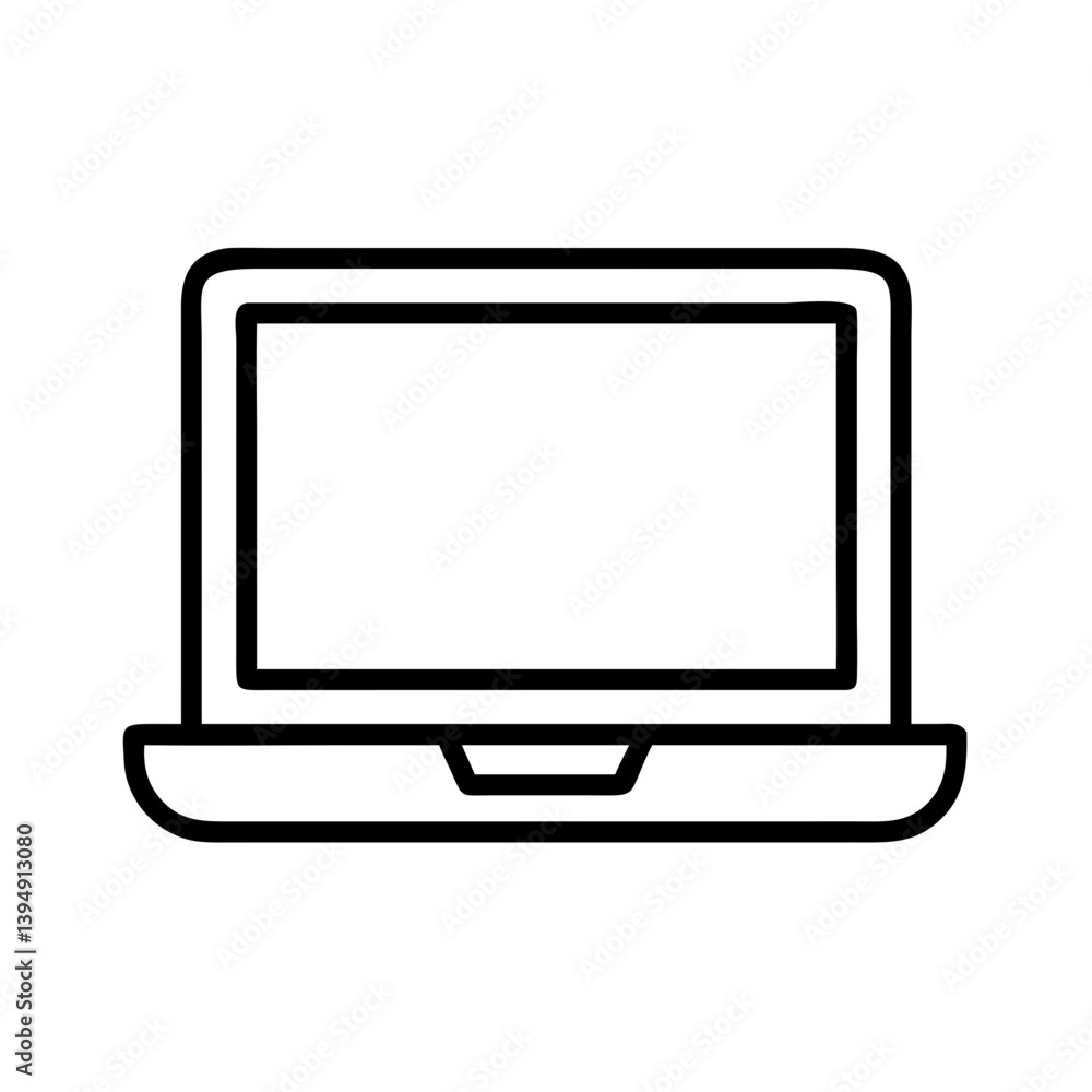 Laptop computer vector icon for technology and business use in web design and application development one hundred Laptop computer vector icon for technology and business use in web design and application development one hundred