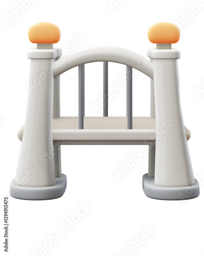 3D clay bridge emoticon with transparent background showcasing a playful design for digital communication