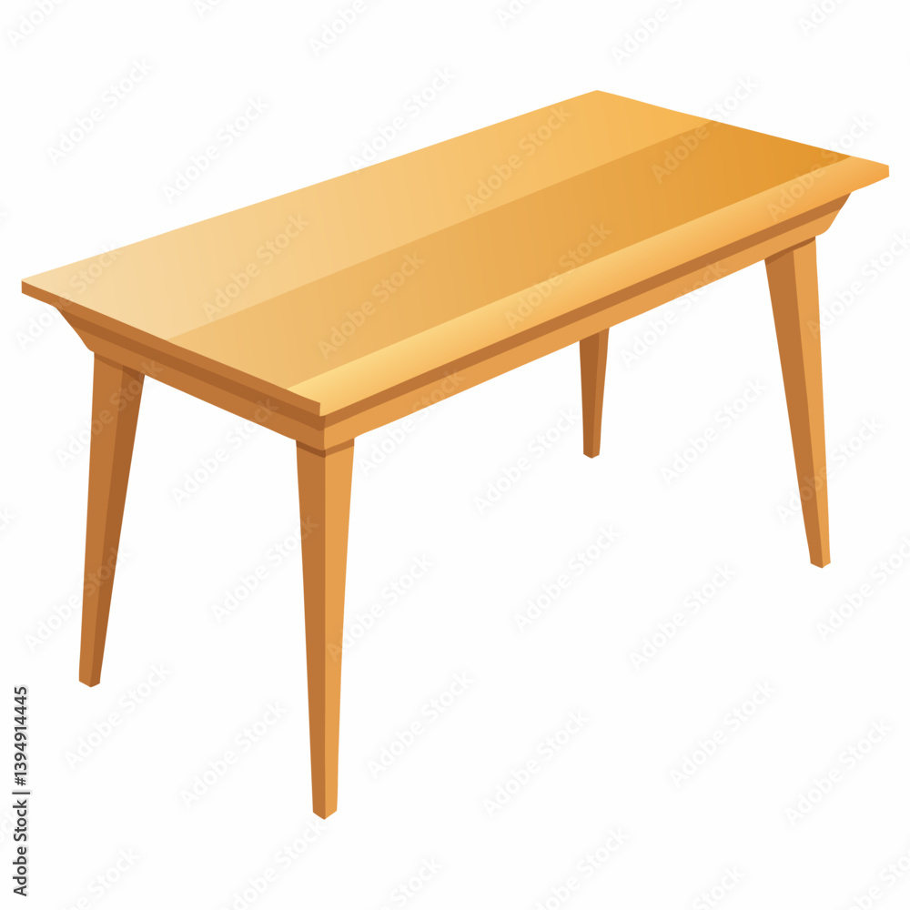 Wooden table with four legs, positioned on a plain white background, showcasing its design and craftsmanship. Wooden table with four legs, positioned on a plain white background, showcasing its design and craftsmanship.