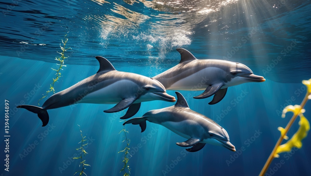 Obraz premium Underwater Common Bottlenose Dolphin