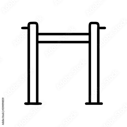 Pull up bar fitness equipment vector icon for gym workout strength training and bodyweight exercises illustration