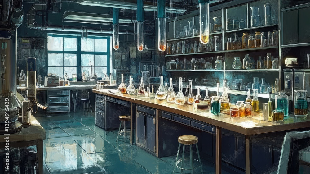 Fototapeta premium Innovative Chemistry Lab with Active Experiments