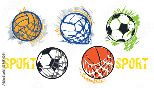 Vector work sport sets design