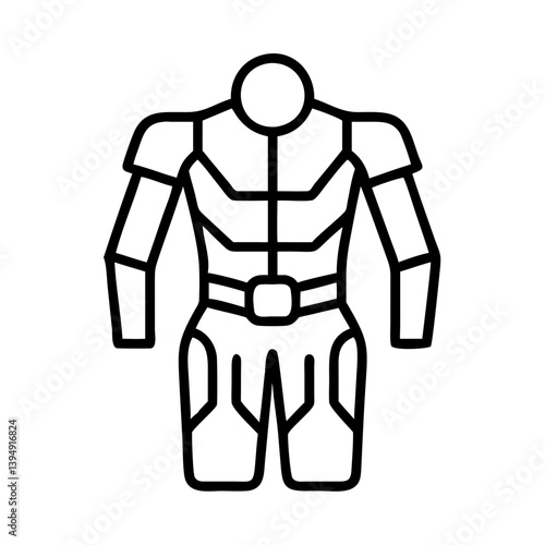 Cyberpunk futuristic suit vector icon illustration for gaming and cosplay design and superhero costume