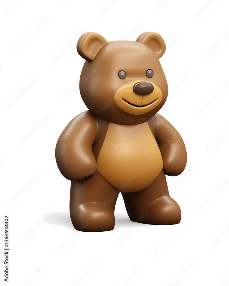 Cute 3D bear emoticon in glossy finish with transparent background, perfect for digital communication and creative projects Cute 3D bear emoticon in glossy finish with transparent background, perfect for digital communication and creative projects