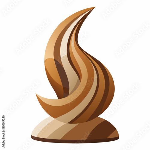 Wooden award featuring a sleek, curved design, symbolizing achievement and excellence.