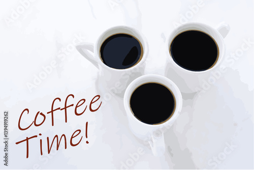 コーヒーが入ったコーヒーカップのイラストと、コーヒーをゆっくり楽しむ、Coffee Time（コーヒー時間）をイメージしたロゴマーク
