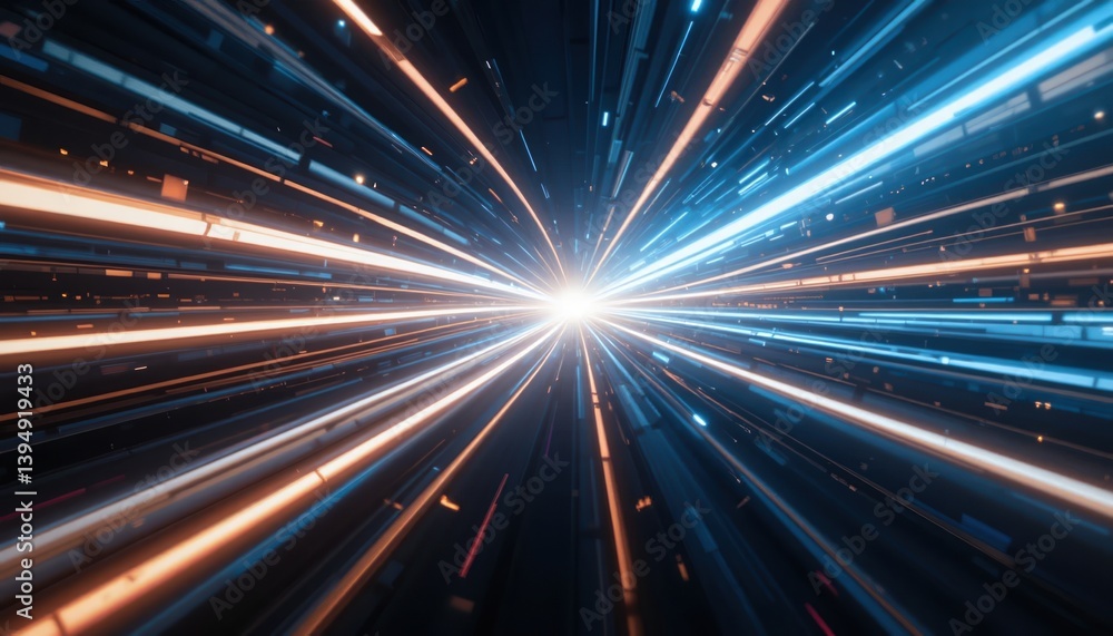 Dynamic light speed effect futuristic digital space abstract animation high-tech environment wide angle view visualizing energy movement Dynamic light speed effect futuristic digital space abstract animation high-tech environment wide angle view visualizing energy movement