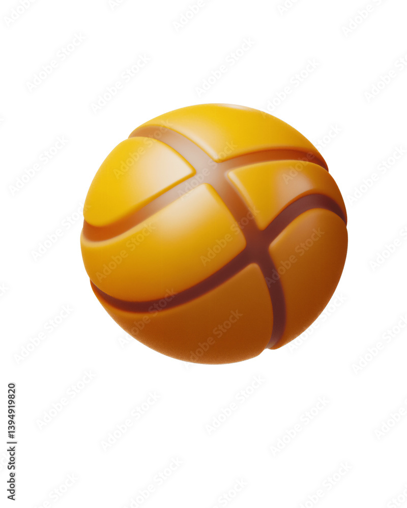 Bright 3D basketball emoji icon with realistic texture and transparent background for digital use in sports-related designs Bright 3D basketball emoji icon with realistic texture and transparent background for digital use in sports-related designs