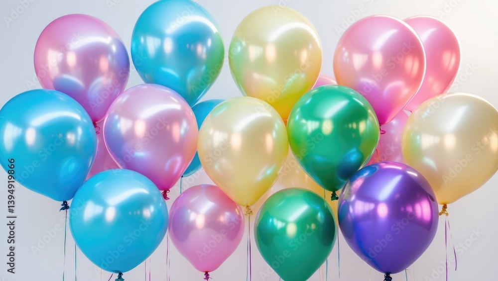 White background featuring colorful balloons White background featuring colorful balloons