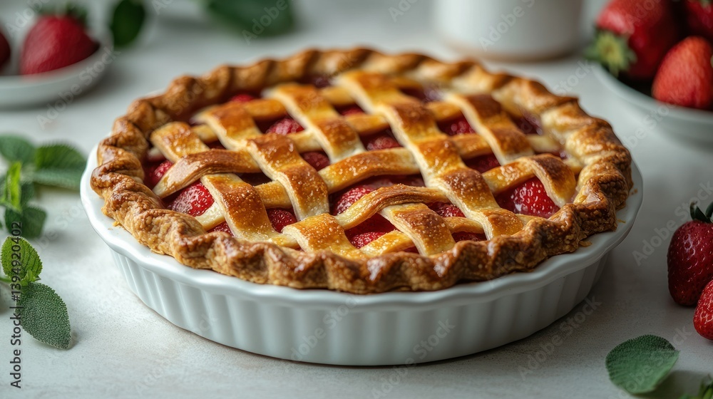 Freshly baked strawberry pie Freshly baked strawberry pie