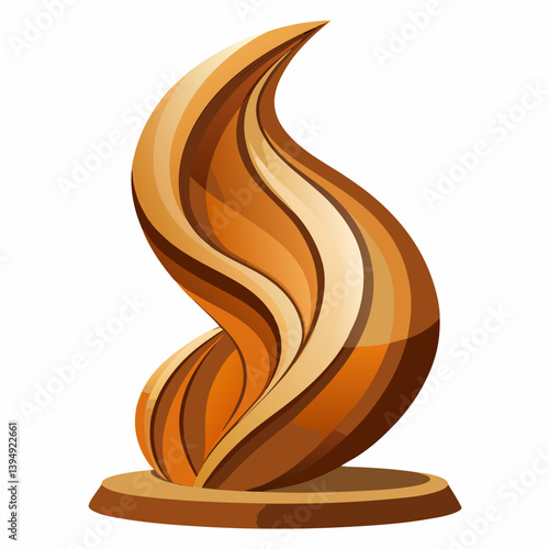 Wooden award featuring a sleek, curved design, symbolizing achievement and excellence.