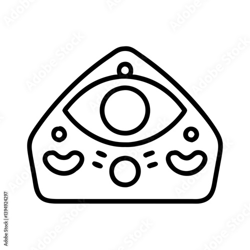 Mystic eye planchette occult board vector illustration for spiritualism and divination design use