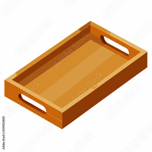 A wooden tray with handles, designed for easy carrying and serving.