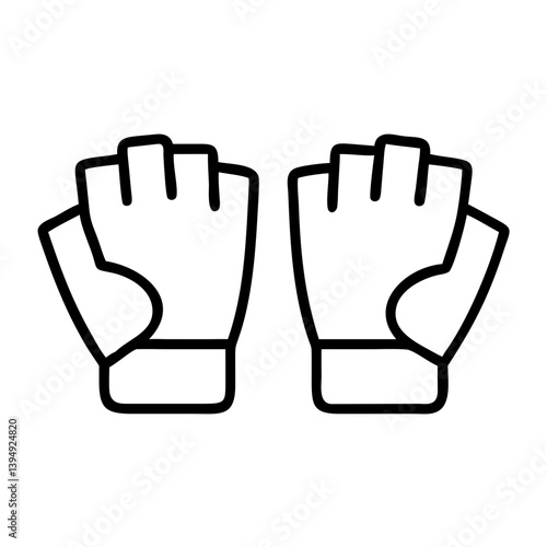 Gym workout gloves vector icon illustration for fitness training and weightlifting equipment design 