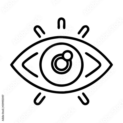 Eye icon vector illustration, vision and sight concept, optical symbol, medical and healthcare design