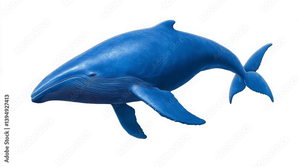 Fototapeta premium Majestic Humpback Whale Swimming in Ocean Deep Blue Water