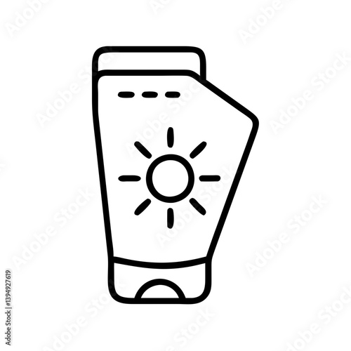 Sunscreen lotion tube for skin protection from sun damage and sunburn prevention for summer vacation