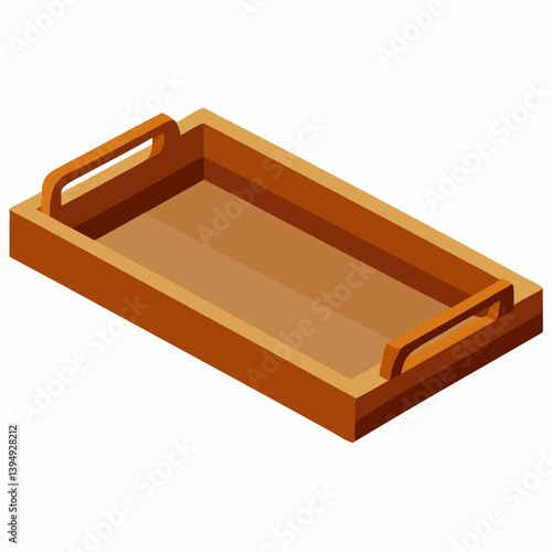 A wooden tray with handles, designed for easy carrying and serving.