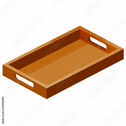 A wooden tray with handles, designed for easy carrying and serving.