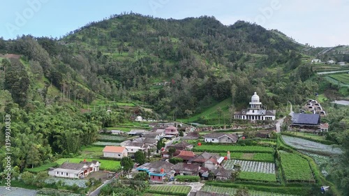 Wallpaper Mural Selo Boyolali village Mount Merbabu and Mount Merapi Torontodigital.ca