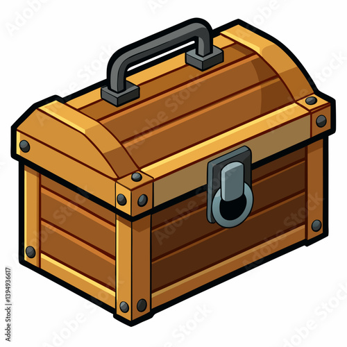 wooden box isolated on white