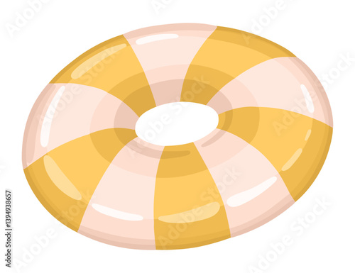 Lifebuoy Illustration. Inflatable Rescue Ring for Beach and Water Safety. Vector.