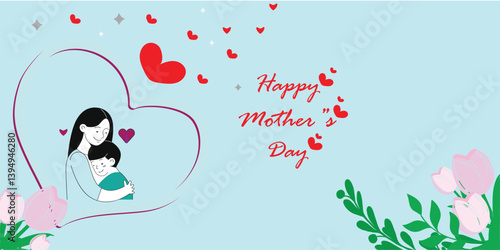 "Elegant Mother's Day Template with Floral Accents – Perfect for Cards, Invitations, and Gifts"
