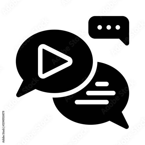 video chat glyph icon