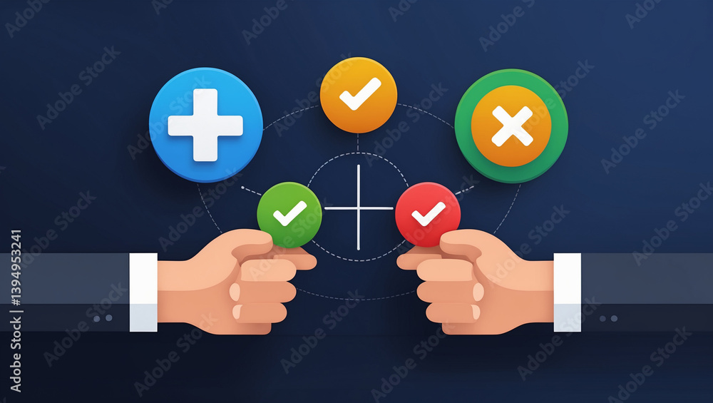 Approval And Rejection Process With Hand Selection In Business Decision Making Approval And Rejection Process With Hand Selection In Business Decision Making