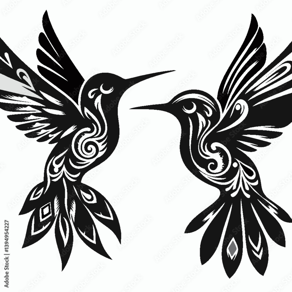 Obraz premium 105.epsBeautiful vector illustration of birds featuring detailed feathers, vibrant colors, and natural poses. Perfect for nature-themed designs, wildlife branding, birdwatching materials, educational 