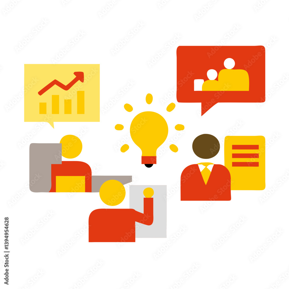 Obraz premium Vector Business Team Characters in Flat Style