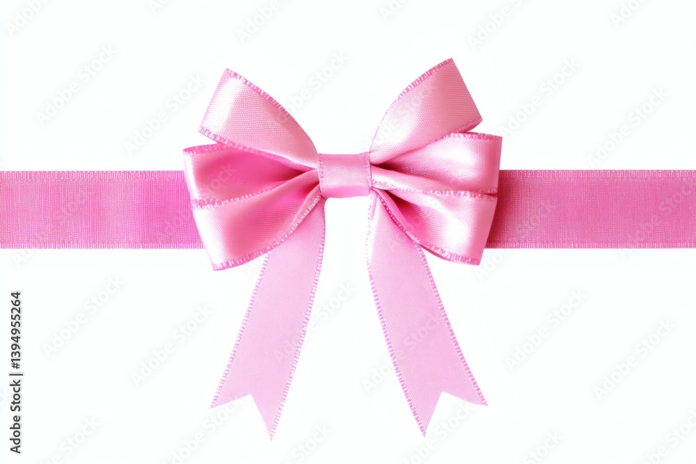 Pink Ribbon Bow on White Background (8) Pink Ribbon Bow on White Background (8)