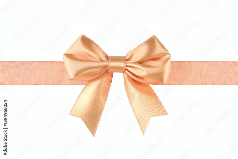 Peach Ribbon Bow on White Background (1) Peach Ribbon Bow on White Background (1)
