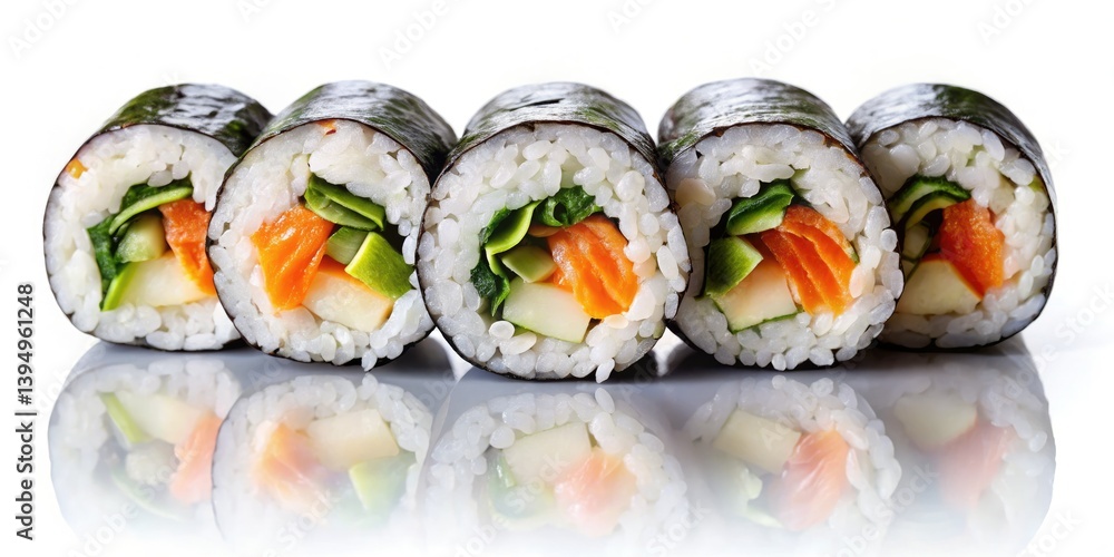 Long Exposure Sushi Photography: Close-Up Crab & Cucumber Rolls Long Exposure Sushi Photography: Close-Up Crab & Cucumber Rolls