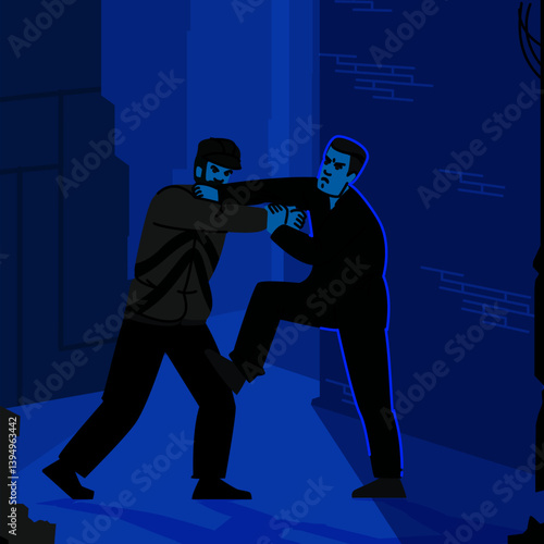 comb fight at night vector
