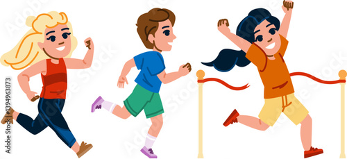 endurance marathon kid vector