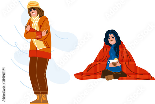fear woman shiver vector