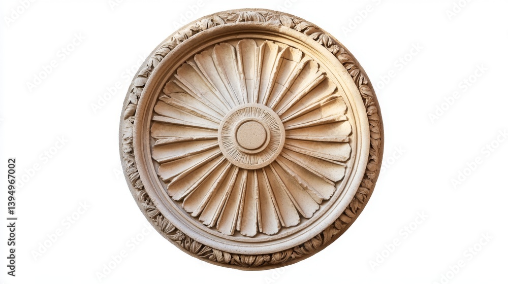 A stunning decorative element in fine detail. This intricately designed medallion showcases craftsmanship and elegance. Perfect for interior design inspiration. Generative AI