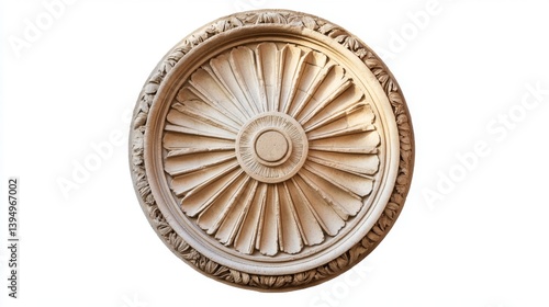 Obraz na płótnie A stunning decorative element in fine detail. This intricately designed medallion showcases craftsmanship and elegance. Perfect for interior design inspiration. Generative AI w salonie