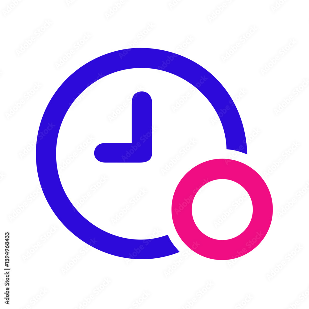 Time Zone Icon Design Featuring Clock and Circular Elements Time Zone Icon Design Featuring Clock and Circular Elements