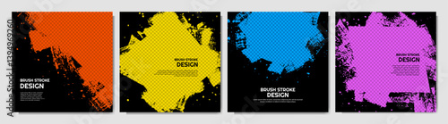 Vector illustration. Overlay hand drawn style. Abstract dirty black color layer on transparent background. Ink brush strokes mess. Design elements for social media template, web banner