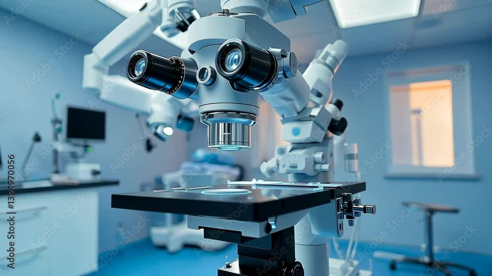 Advanced microscope setup in a modern laboratory for scientific research and discovery Advanced microscope setup in a modern laboratory for scientific research and discovery