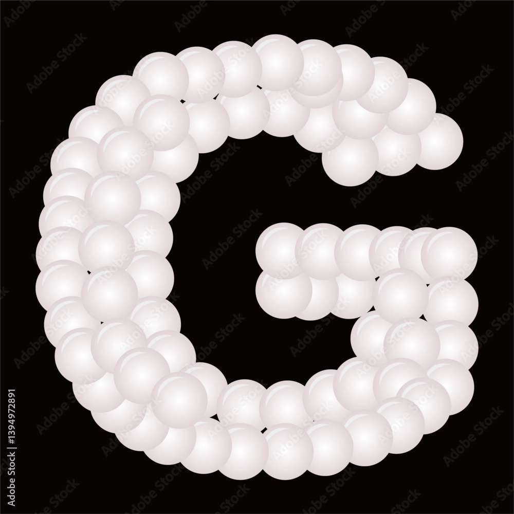 Obraz premium bubble or balloon shape forms the font.