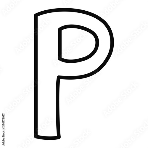 capital letter P illustration icon vector